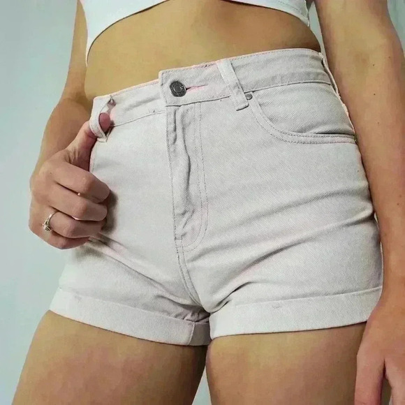 Pacsun Pale Pink High Rise Mom Shorts - 26 - Picture 3 of 9